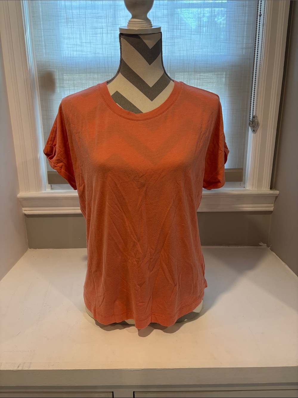 Splendid Women's Short-Sleeve Crewneck Tee in Coral Orange